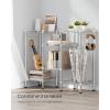 imageSONGMICS 5Tier Bathroom Shelf Storage Rack for Small Space with 5 PP Shelf Liners Removable Hook Extendable Design Ink Black and Translucent ULGR23BKSilver  Translucent