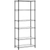 imageSONGMICS 5Tier Storage Shelves Wire Shelving Unit Kitchen Metal Shelves Storage Rack with Adjustable Shelves Shelf Liners 8 Hooks for Garage 118 x 157 x 476 Inches Black ULGR115B01Black