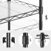 imageSONGMICS 5Tier Storage Shelves Wire Shelving Unit Kitchen Metal Shelves Storage Rack with Adjustable Shelves Shelf Liners 8 Hooks for Garage 118 x 157 x 476 Inches Black ULGR115B01Black