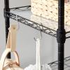 imageSONGMICS 5Tier Storage Shelves Wire Shelving Unit Kitchen Metal Shelves Storage Rack with Adjustable Shelves Shelf Liners 8 Hooks for Garage 118 x 157 x 476 Inches Black ULGR115B01Black
