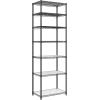 imageSONGMICS 5Tier Storage Shelves Wire Shelving Unit Kitchen Metal Shelves Storage Rack with Adjustable Shelves Shelf Liners 8 Hooks for Garage 118 x 157 x 476 Inches Black ULGR115B01Black