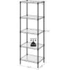 imageSONGMICS 5Tier Storage Shelves Wire Shelving Unit Kitchen Metal Shelves Storage Rack with Adjustable Shelves Shelf Liners 8 Hooks for Garage 118 x 157 x 476 Inches Black ULGR115B01Black
