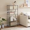 imageSONGMICS 5Tier Storage Shelves Wire Shelving Unit Kitchen Metal Shelves Storage Rack with Adjustable Shelves Shelf Liners 8 Hooks for Garage 118 x 157 x 476 Inches Black ULGR115B01Black