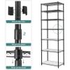 imageSONGMICS 5Tier Storage Shelves Wire Shelving Unit Kitchen Metal Shelves Storage Rack with Adjustable Shelves Shelf Liners 8 Hooks for Garage 118 x 157 x 476 Inches Black ULGR115B01Black