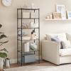 imageSONGMICS 5Tier Storage Shelves Wire Shelving Unit Kitchen Metal Shelves Storage Rack with Adjustable Shelves Shelf Liners 8 Hooks for Garage 118 x 157 x 476 Inches Black ULGR115B01Black