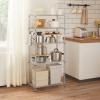 imageSONGMICS 5Tier Storage Shelves Wire Shelving Unit Kitchen Metal Shelves Storage Rack with Adjustable Shelves Shelf Liners 8 Hooks for Garage 118 x 157 x 476 Inches Black ULGR115B01Silver