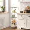 imageSONGMICS 5Tier Storage Shelves Wire Shelving Unit Kitchen Metal Shelves Storage Rack with Adjustable Shelves Shelf Liners 8 Hooks for Garage 118 x 157 x 476 Inches Black ULGR115B01Black