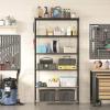 imageSONGMICS 5Tier Storage Shelves Wire Shelving Unit Kitchen Metal Shelves Storage Rack with Adjustable Shelves Shelf Liners 8 Hooks for Garage 118 x 157 x 476 Inches Black ULGR115B01Black