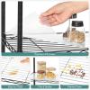 imageSONGMICS 5Tier Storage Shelves Wire Shelving Unit Kitchen Metal Shelves Storage Rack with Adjustable Shelves Shelf Liners 8 Hooks for Garage 118 x 157 x 476 Inches Black ULGR115B01Black