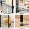 imageSONGMICS 5Tier Storage Shelves Wire Shelving Unit Kitchen Metal Shelves Storage Rack with Adjustable Shelves Shelf Liners 8 Hooks for Garage 118 x 157 x 476 Inches Black ULGR115B01Black