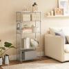 imageSONGMICS 5Tier Storage Shelves Wire Shelving Unit Kitchen Metal Shelves Storage Rack with Adjustable Shelves Shelf Liners 8 Hooks for Garage 118 x 157 x 476 Inches Black ULGR115B01Silver