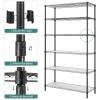imageSONGMICS 5Tier Storage Shelves Wire Shelving Unit Kitchen Metal Shelves Storage Rack with Adjustable Shelves Shelf Liners 8 Hooks for Garage 118 x 157 x 476 Inches Black ULGR115B01Black