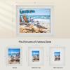 imageSONGMICS 5x7 Picture Frames with 6 Mats for Wall Set of 3 Collage Photo Frames for 5x7 4x6 35x5 Pictures Hanging or Table Display Glass Front 5 NonTrace Nails Teak Brown URPF045K01Rustic White