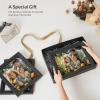 imageSONGMICS 5x7 Picture Frames with 6 Mats for Wall Set of 3 Collage Photo Frames for 5x7 4x6 35x5 Pictures Hanging or Table Display Glass Front 5 NonTrace Nails Teak Brown URPF045K01Ash Black