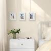 imageSONGMICS 5x7 Picture Frames with 6 Mats for Wall Set of 3 Collage Photo Frames for 5x7 4x6 35x5 Pictures Hanging or Table Display Glass Front 5 NonTrace Nails Teak Brown URPF045K01Rustic White