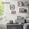 imageSONGMICS 5x7 Picture Frames with 6 Mats for Wall Set of 3 Collage Photo Frames for 5x7 4x6 35x5 Pictures Hanging or Table Display Glass Front 5 NonTrace Nails Teak Brown URPF045K01Ash Black