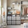 imageSONGMICS 9Cube Storage Organizers Storage Drawers with Fabric Storage Cubes Set of 9 Cubes Room Organizer For Clothes for Bedroom Living Room Entryway Heather Gray ULSN603G12