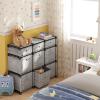 imageSONGMICS 9Cube Storage Organizers Storage Drawers with Fabric Storage Cubes Set of 9 Cubes Room Organizer For Clothes for Bedroom Living Room Entryway Heather Gray ULSN603G12
