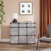 imageSONGMICS 9Cube Storage Organizers Storage Drawers with Fabric Storage Cubes Set of 9 Cubes Room Organizer For Clothes for Bedroom Living Room Entryway Heather Gray ULSN603G12