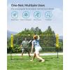 imageSONGMICS Badminton Net Height Adjustable Volleyball Net Pickleball Net for Junior Tennis Kids Indoor Outdoor Court Foldable Nylon Net with Poles 10ft13ft165ft WideYellow