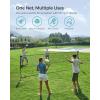 imageSONGMICS Badminton Net Height Adjustable Volleyball Net Pickleball Net for Junior Tennis Kids Indoor Outdoor Court Foldable Nylon Net with Poles 10ft13ft165ft WideBlack