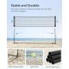 imageSONGMICS Badminton Net Height Adjustable Volleyball Net Pickleball Net for Junior Tennis Kids Indoor Outdoor Court Foldable Nylon Net with Poles 10ft13ft165ft WideBlack