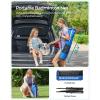 imageSONGMICS Badminton Net Height Adjustable Volleyball Net Pickleball Net for Junior Tennis Kids Indoor Outdoor Court Foldable Nylon Net with Poles 10ft13ft165ft WideBlue