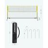 imageSONGMICS Badminton Net Height Adjustable Volleyball Net Pickleball Net for Junior Tennis Kids Indoor Outdoor Court Foldable Nylon Net with Poles 10ft13ft165ft WideYellow