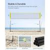 imageSONGMICS Badminton Net Height Adjustable Volleyball Net Pickleball Net for Junior Tennis Kids Indoor Outdoor Court Foldable Nylon Net with Poles 10ft13ft165ft WideYellow