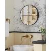imageSONGMICS Bathroom Round Mirror for Wall 16 Inches Black Circle MirrorMetal Framefor Bathroom Over Sink Living Room Bedroom Entryway Hallway Ink Black ULWM104B01Ink Black