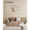 imageSONGMICS Bathroom Round Mirror for Wall 16 Inches Black Circle MirrorMetal Framefor Bathroom Over Sink Living Room Bedroom Entryway Hallway Ink Black ULWM104B01Ink Black