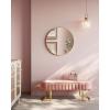 imageSONGMICS Bathroom Round Mirror for Wall 16 Inches Black Circle MirrorMetal Framefor Bathroom Over Sink Living Room Bedroom Entryway Hallway Ink Black ULWM104B01Ink Metallic Gold
