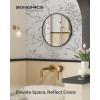 imageSONGMICS Bathroom Round Mirror for Wall 16 Inches Black Circle MirrorMetal Framefor Bathroom Over Sink Living Room Bedroom Entryway Hallway Ink Black ULWM104B01Ink Black