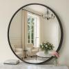 imageSONGMICS Bathroom Round Mirror for Wall 16 Inches Black Circle MirrorMetal Framefor Bathroom Over Sink Living Room Bedroom Entryway Hallway Ink Black ULWM104B01Ink Black