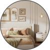 imageSONGMICS Bathroom Round Mirror for Wall 16 Inches Black Circle MirrorMetal Framefor Bathroom Over Sink Living Room Bedroom Entryway Hallway Ink Black ULWM104B01Ink Black
