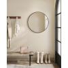 imageSONGMICS Bathroom Round Mirror for Wall 16 Inches Black Circle MirrorMetal Framefor Bathroom Over Sink Living Room Bedroom Entryway Hallway Ink Black ULWM104B01Ink Black