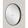 imageSONGMICS Bathroom Round Mirror for Wall 16 Inches Black Circle MirrorMetal Framefor Bathroom Over Sink Living Room Bedroom Entryway Hallway Ink Black ULWM104B01Ink Black