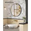 imageSONGMICS Bathroom Round Mirror for Wall 16 Inches Black Circle MirrorMetal Framefor Bathroom Over Sink Living Room Bedroom Entryway Hallway Ink Black ULWM104B01Ink Black