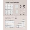 imageSONGMICS Cube Storage Organizer with Storage Boxes Set of 6Cube Organizer 6 Collapsible NonWoven Fabric Bins Customizable SpaceSaving Bedroom Ink Black and Dove Gray ULPC062B01Cloud White