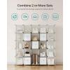 imageSONGMICS Cube Storage Organizer with Storage Boxes Set of 6Cube Organizer 6 Collapsible NonWoven Fabric Bins Customizable SpaceSaving Bedroom Ink Black and Dove Gray ULPC062B01Cloud White
