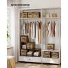 imageSONGMICS Cube Storage Organizer with Storage Boxes Set of 6Cube Organizer 6 Collapsible NonWoven Fabric Bins Customizable SpaceSaving Bedroom Ink Black and Dove Gray ULPC062B01Rustic Brown