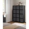 imageSONGMICS Cube Storage Organizer with Storage Boxes Set of 6Cube Organizer 6 Collapsible NonWoven Fabric Bins Customizable SpaceSaving Bedroom Ink Black and Dove Gray ULPC062B01Ink Black  Dove Gray