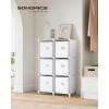 imageSONGMICS Cube Storage Organizer with Storage Boxes Set of 6Cube Organizer 6 Collapsible NonWoven Fabric Bins Customizable SpaceSaving Bedroom Ink Black and Dove Gray ULPC062B01Cloud White