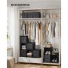 imageSONGMICS Cube Storage Organizer with Storage Boxes Set of 6Cube Organizer 6 Collapsible NonWoven Fabric Bins Customizable SpaceSaving Bedroom Ink Black and Dove Gray ULPC062B01Ink Black  Dove Gray