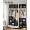 imageSONGMICS Cube Storage Organizer with Storage Boxes Set of 6Cube Organizer 6 Collapsible NonWoven Fabric Bins Customizable SpaceSaving Bedroom Ink Black and Dove Gray ULPC062B01Ink Black  Dove Gray