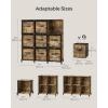 imageSONGMICS Cube Storage Organizer with Storage Boxes Set of 6Cube Organizer 6 Collapsible NonWoven Fabric Bins Customizable SpaceSaving Bedroom Ink Black and Dove Gray ULPC062B01Rustic Brown