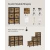 imageSONGMICS Cube Storage Organizer with Storage Boxes Set of 6Cube Organizer 6 Collapsible NonWoven Fabric Bins Customizable SpaceSaving Bedroom Ink Black and Dove Gray ULPC062B01Rustic Brown