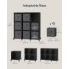 imageSONGMICS Cube Storage Organizer with Storage Boxes Set of 6Cube Organizer 6 Collapsible NonWoven Fabric Bins Customizable SpaceSaving Bedroom Ink Black and Dove Gray ULPC062B01Ink Black  Dove Gray