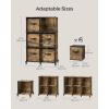 imageSONGMICS Cube Storage Organizer with Storage Boxes Set of 6Cube Organizer 6 Collapsible NonWoven Fabric Bins Customizable SpaceSaving Bedroom Ink Black and Dove Gray ULPC062B01Rustic Brown