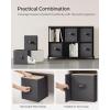 imageSONGMICS Cube Storage Organizer with Storage Boxes Set of 6Cube Organizer 6 Collapsible NonWoven Fabric Bins Customizable SpaceSaving Bedroom Ink Black and Dove Gray ULPC062B01Ink Black  Dove Gray